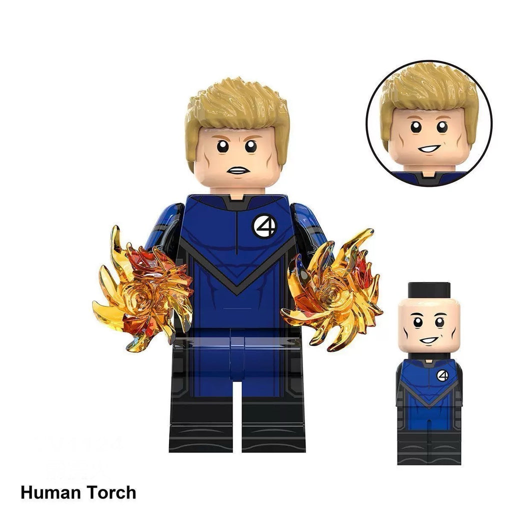 Human Torch Marvel Superhero minifigure Lego Compatible