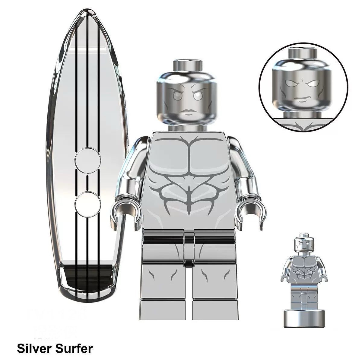 Silver Surfer Marvel Superhero minifigure Lego Compatible